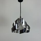 70s chrome spiral pendant light
