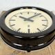 Large Industrial Brown Bakelite East German Wall Clock from GW, 1960s
