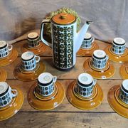 Boch la louvière – delta noix coffee service 1966 – vintage 25 pieces