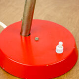 Adjustable Desk Lamp in Red Painted Metal and Chrome-Plated Spiral Arm from Tep, 1970s