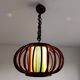 Rattan pendant light and vintage lampshade
