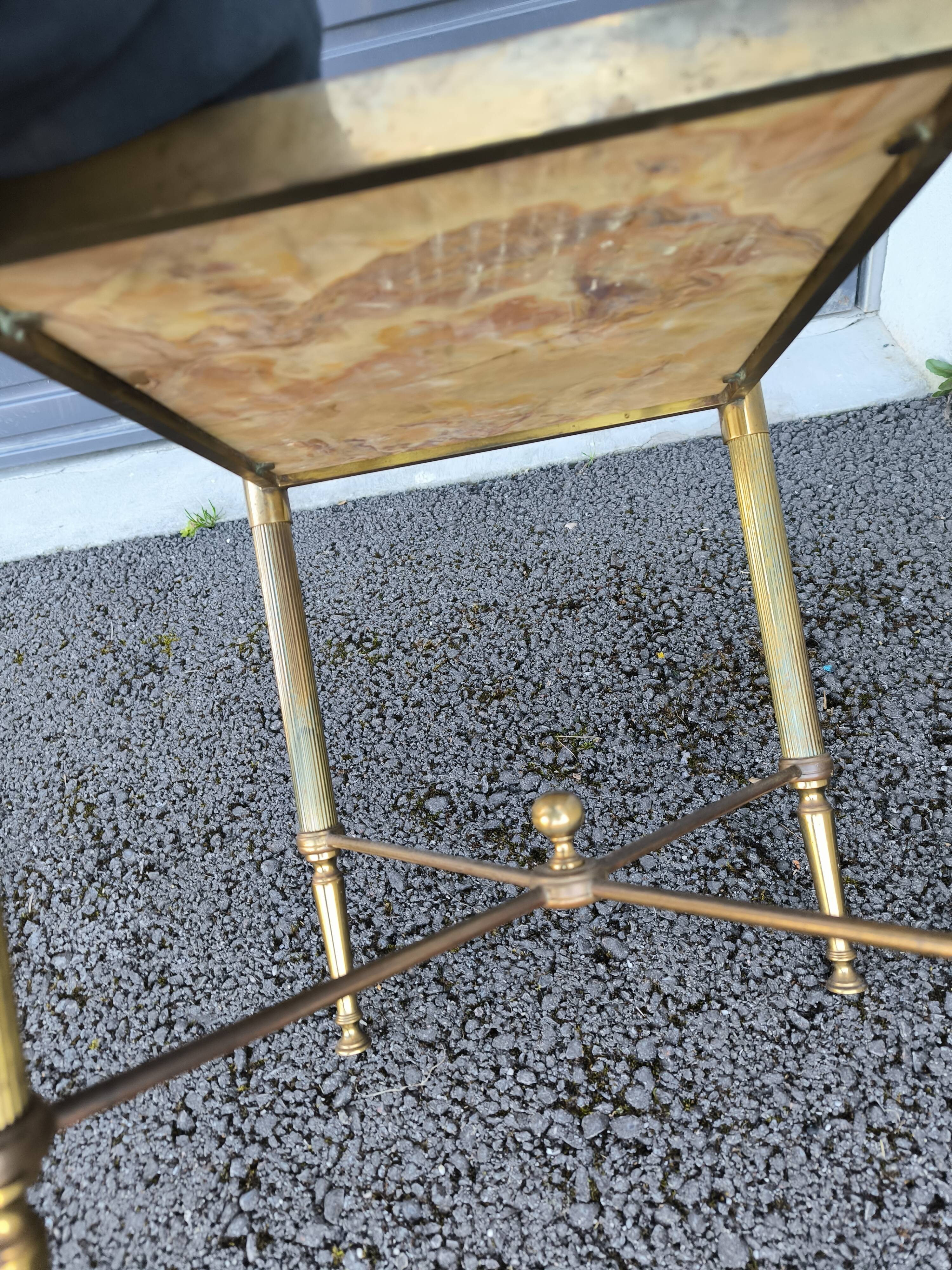 Brass onyx coffee table