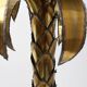 Hollywood Regency brass palm tree table lamp with black shade, France, 1970