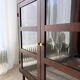 Mid-century display cabinet dark wood glass
