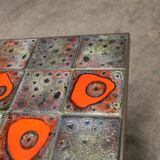 Seventies iron and ceramic coffee table