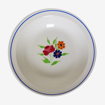 Plat de service rond et creux en porcelaine Badonviller