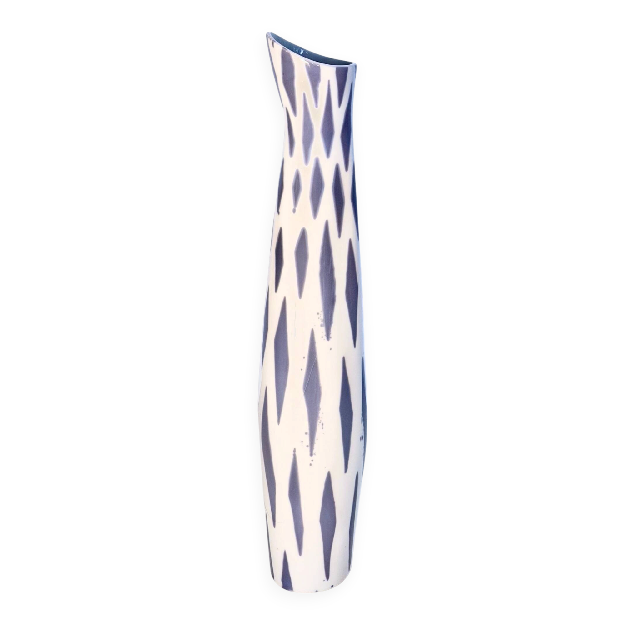 White and Blue Porcelain Vase by Jindřich Marek for Royal Dux, Czech Republ