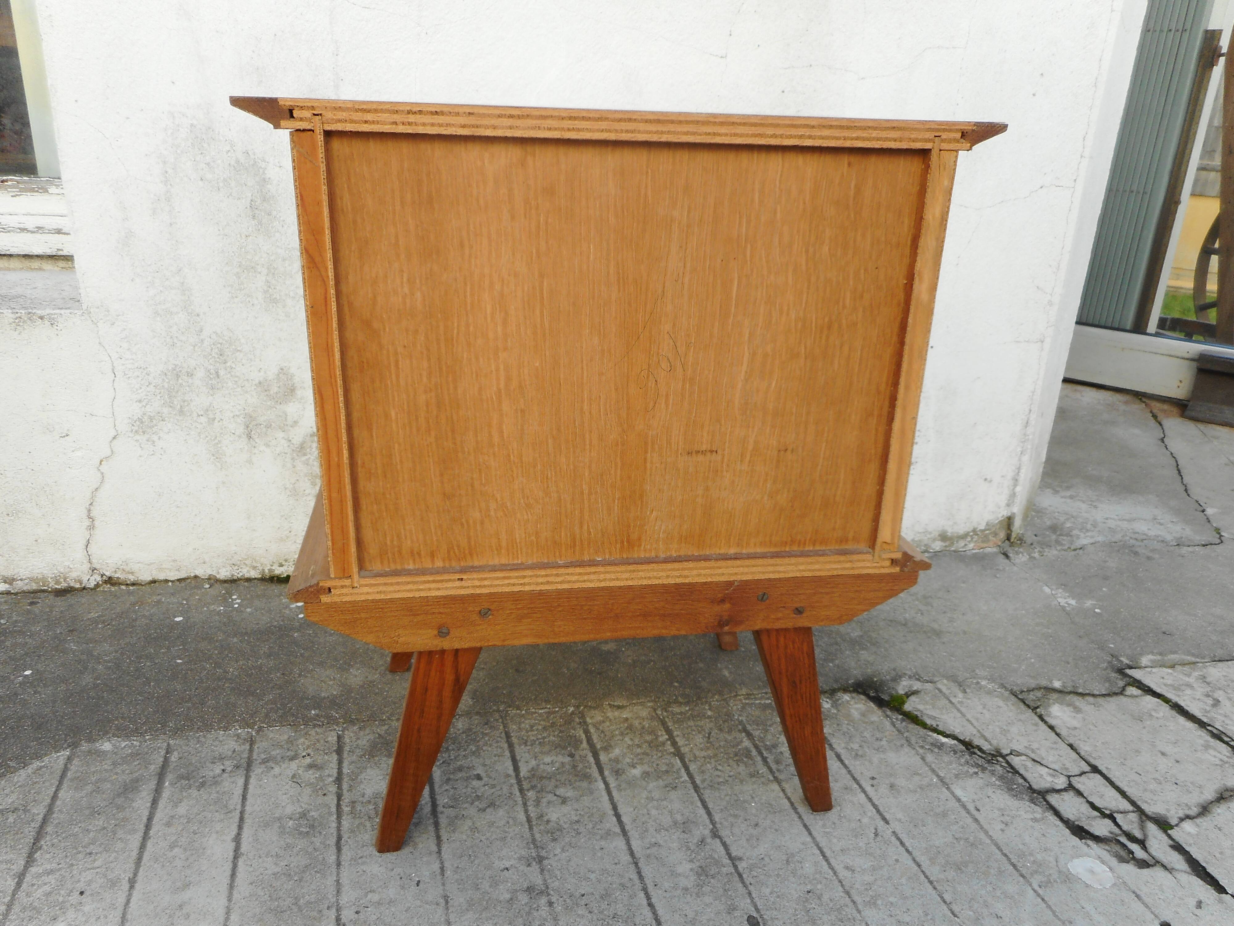 Vintage bedside in light wood