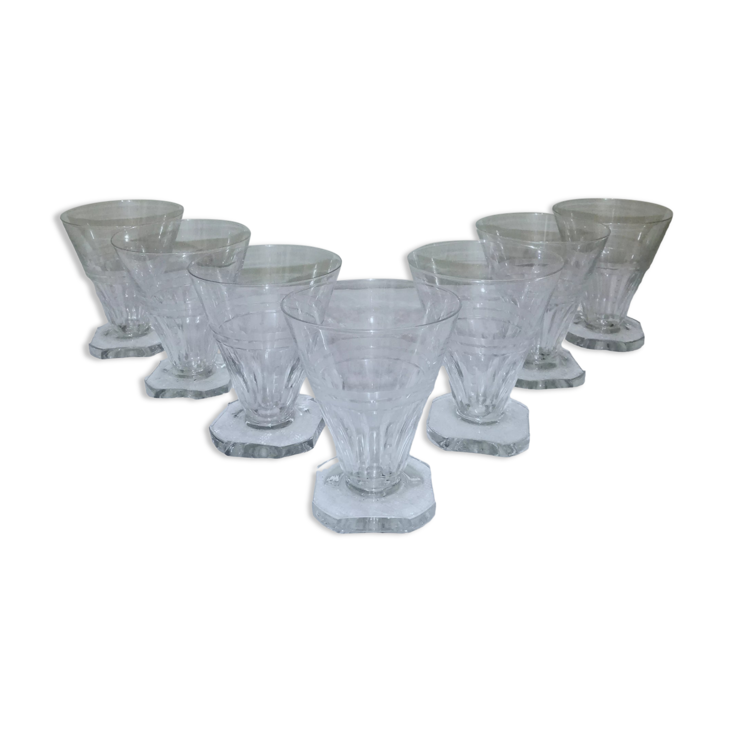 7 verres à vin 12cl art déco