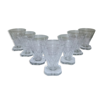 7 verres à vin 12cl art déco