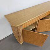 Wood / bamboo / rattan sideboard Roberti Rattan 1970s stunning condition