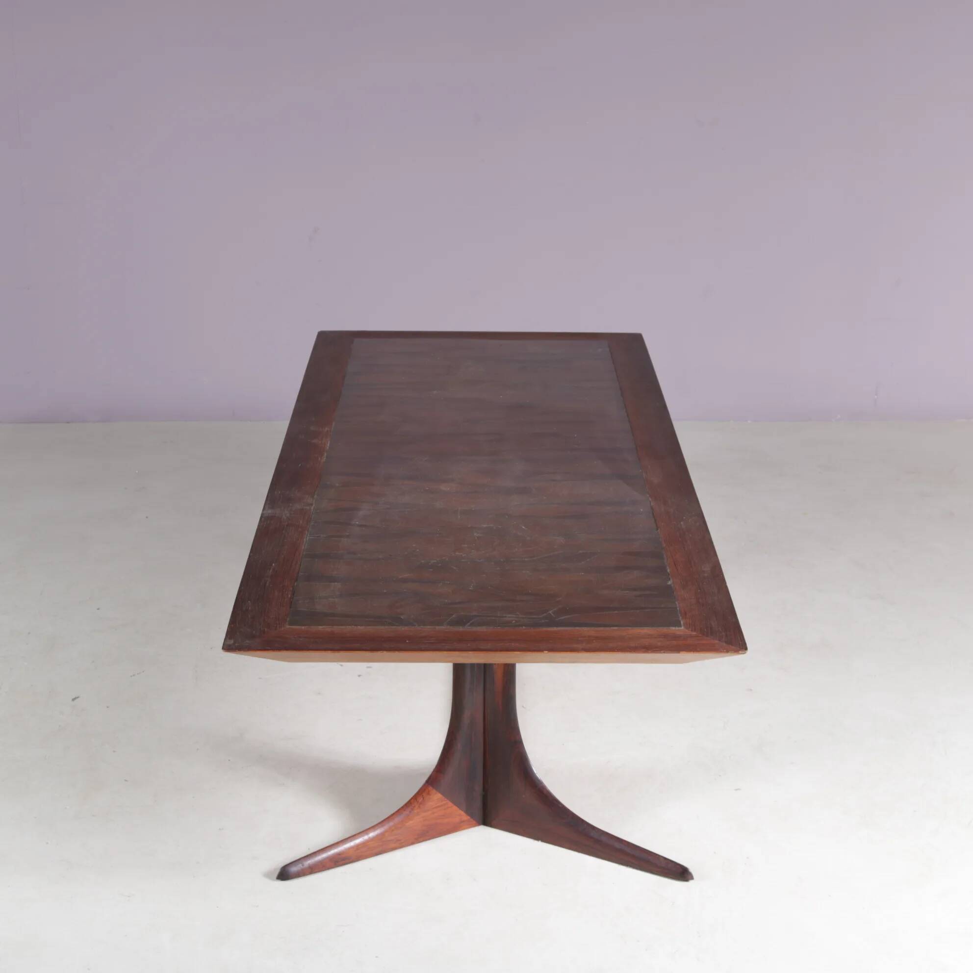 1960s wooden with copper coffee table, Denmark