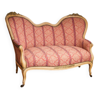 Antique Louis XV style bench, Napoleonic III period.