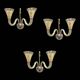 Set of 3 Murano Glass Barovier Sconces 