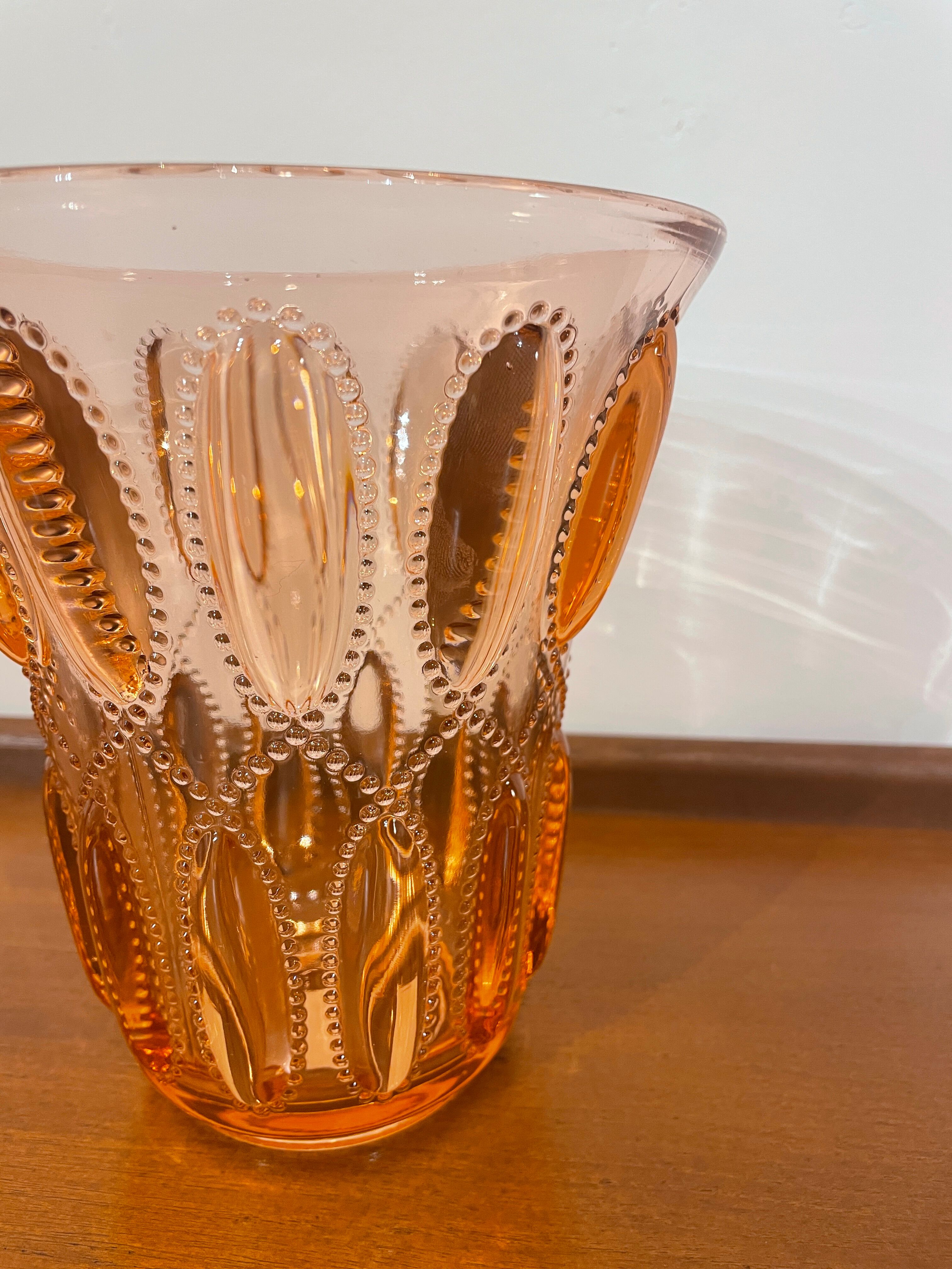 Vase moèle "éphémère", Luxval, Val Saint-Lambert, Belgium 1930's