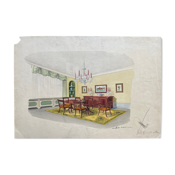 Painting decorative art interior architecture 30-50s