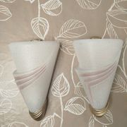 Pairs of Diana wall lights, Kasinski, Poland, 1980, opaline glass.