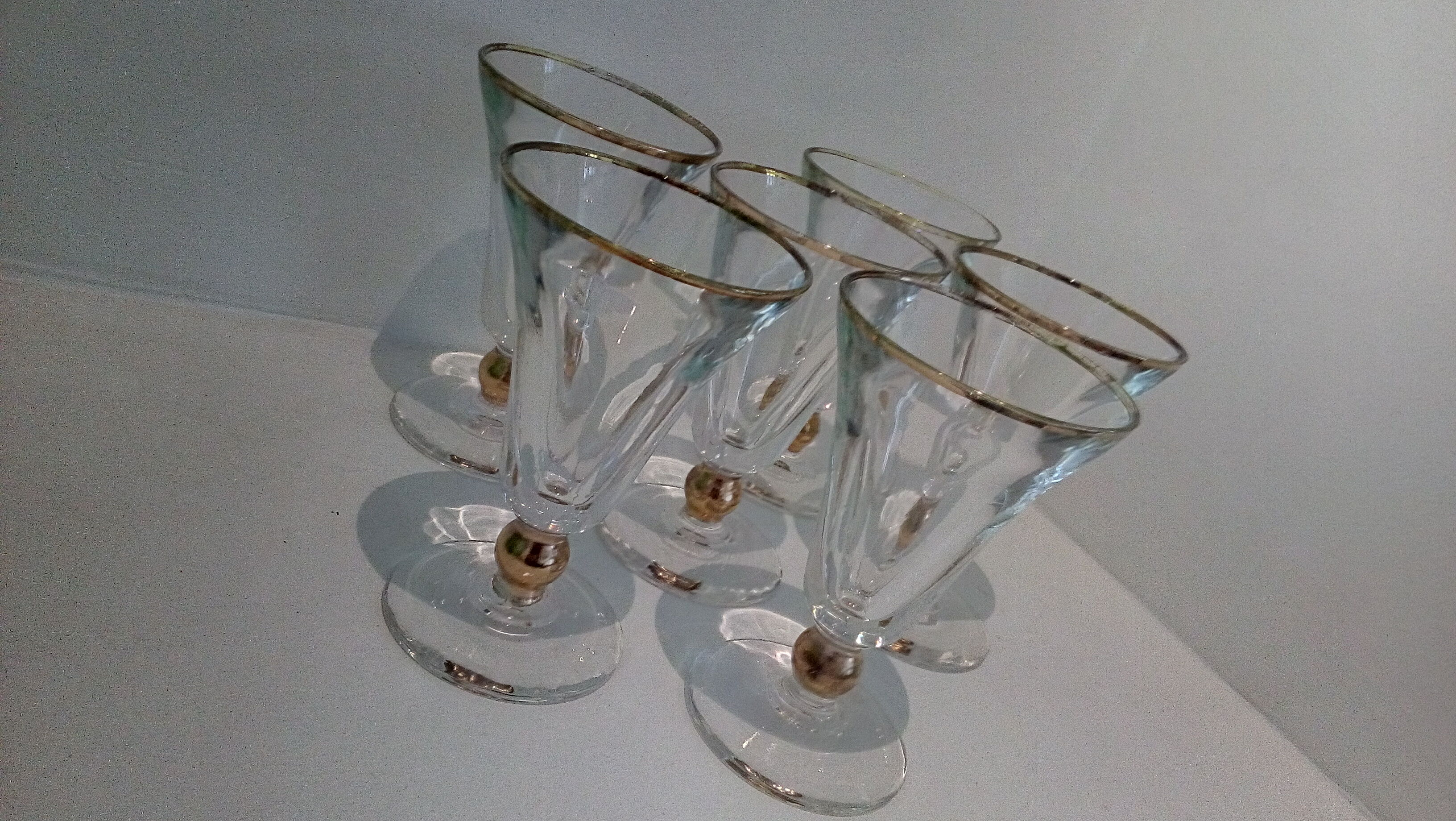 Set of 6 glasses of gold fillet bistro