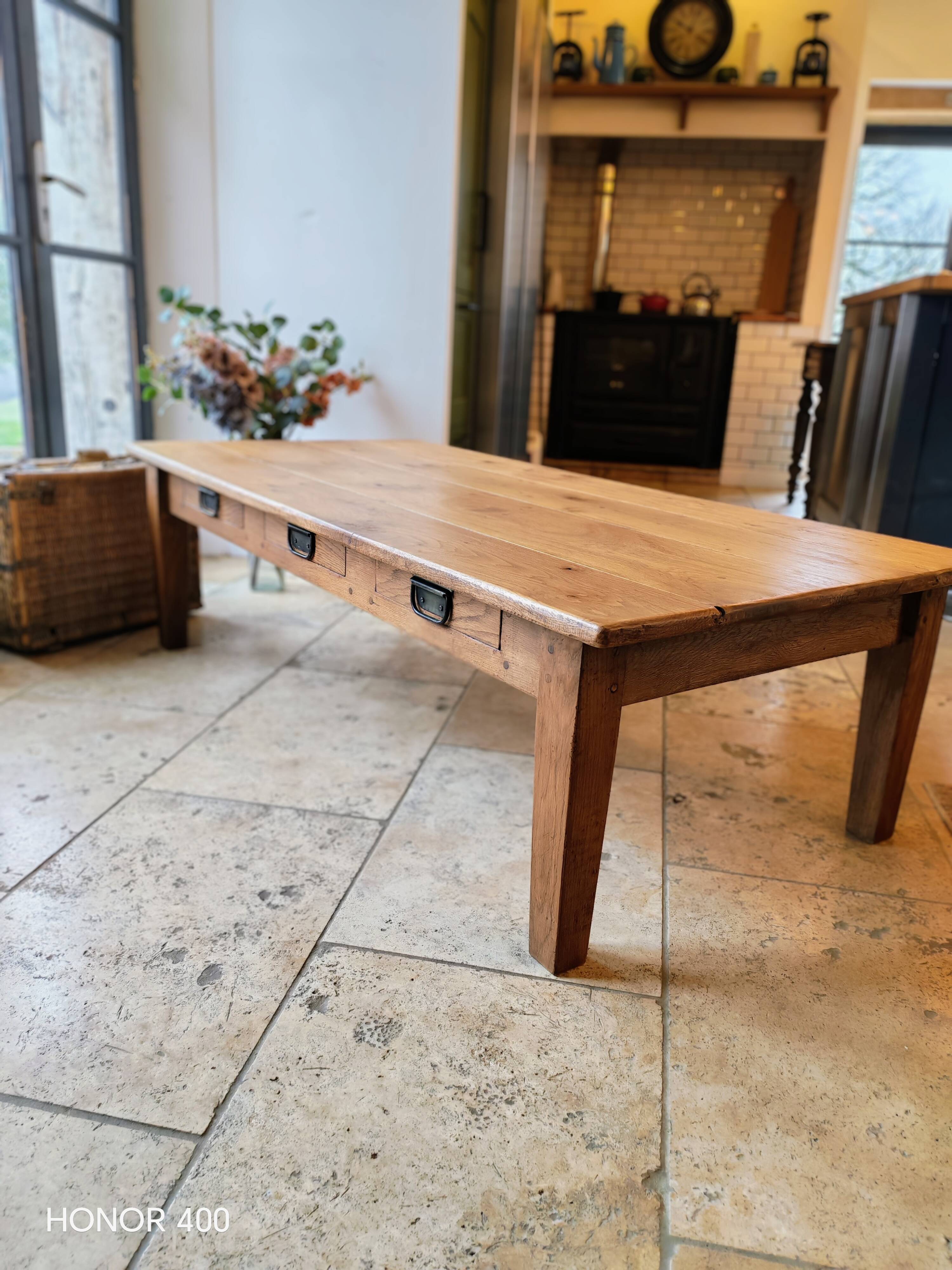 Solid oak coffee table