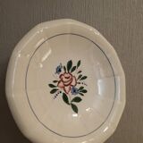 Round hollow plate, old pink model Graziella, Digoin Sarreguemines 1930.