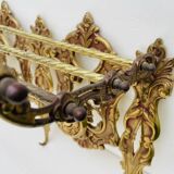 Bronze Coat Rack and Wall Shelf, Vintage, Louis XV Style