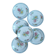 Set of 6 polychrome ironstone dessert plates