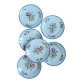 Lot de 6 assiettes à dessert Terre de fer polychromes