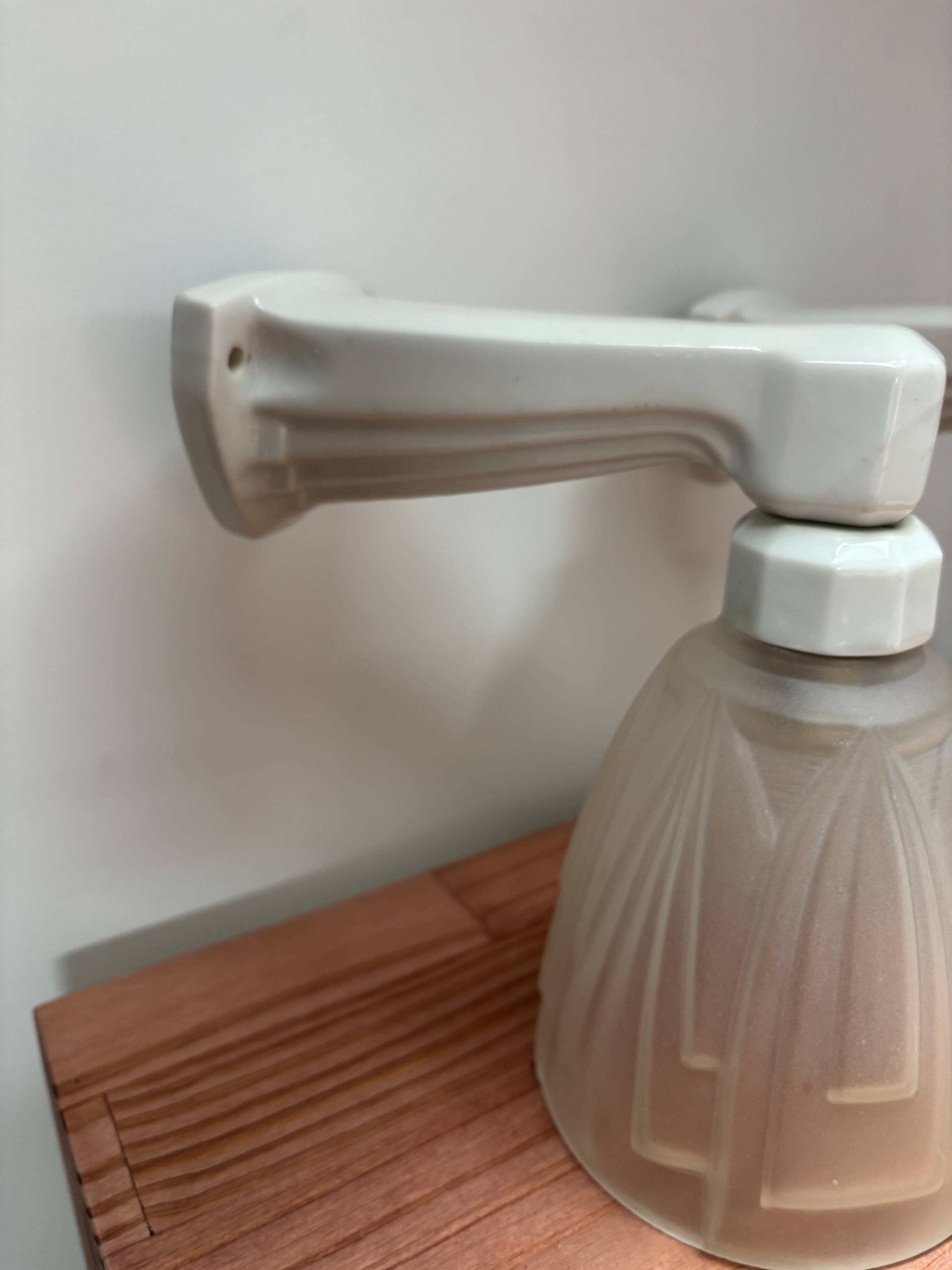 Pair of Art Deco porcelain wall sconces