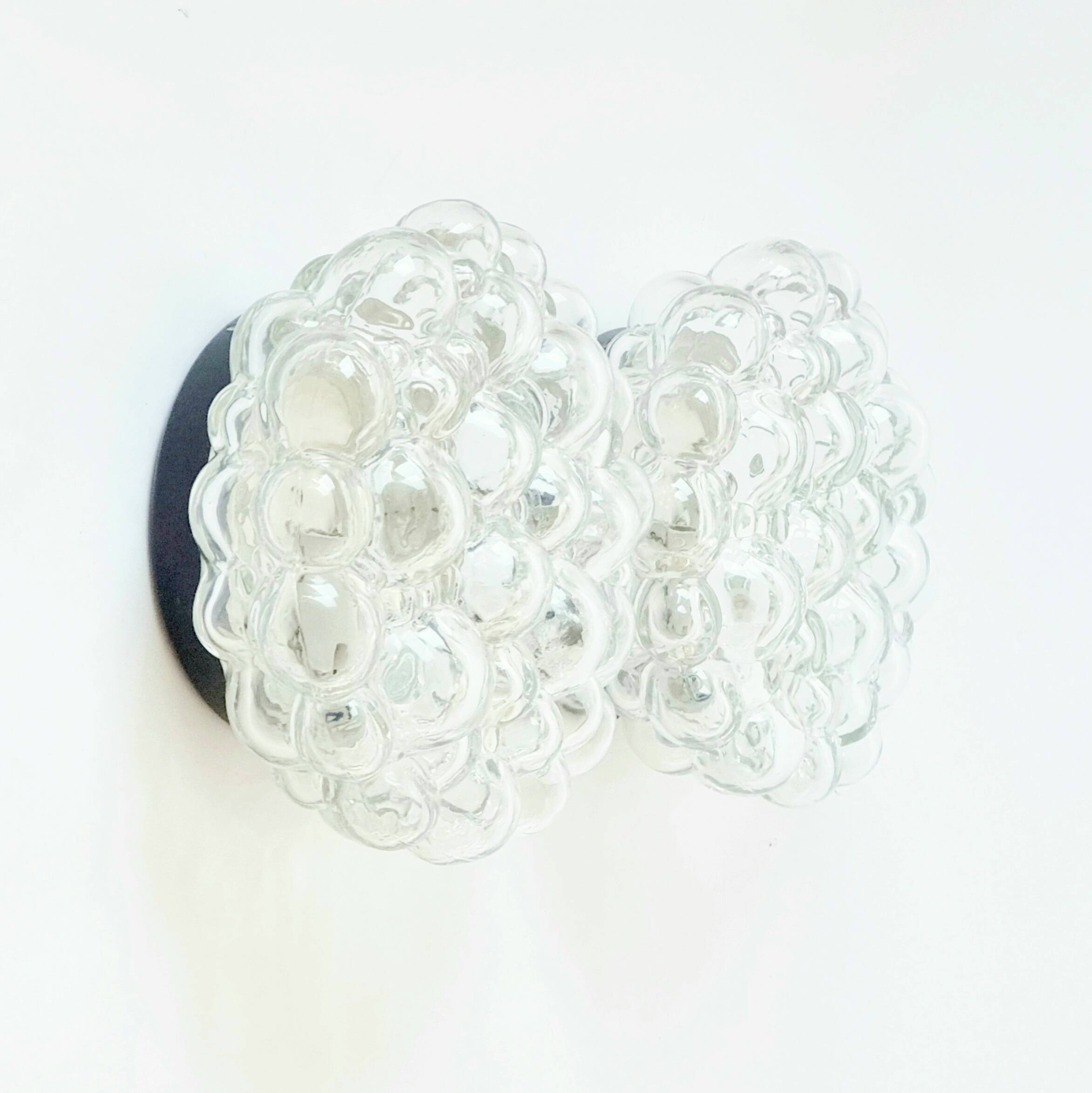 Set of 3 Mid-Century Glass Ceiling Light & 2 Wall Lights by H.Tynell, 1960s