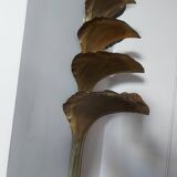 Wall lamp design in gilded metal, leaf décor