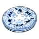 Lot de 6 assiettes Flora décor liseron bleu LM&cie 1840-1875 Creil Montereau