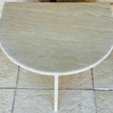 Vintage side table in travertine, circa 1980s.