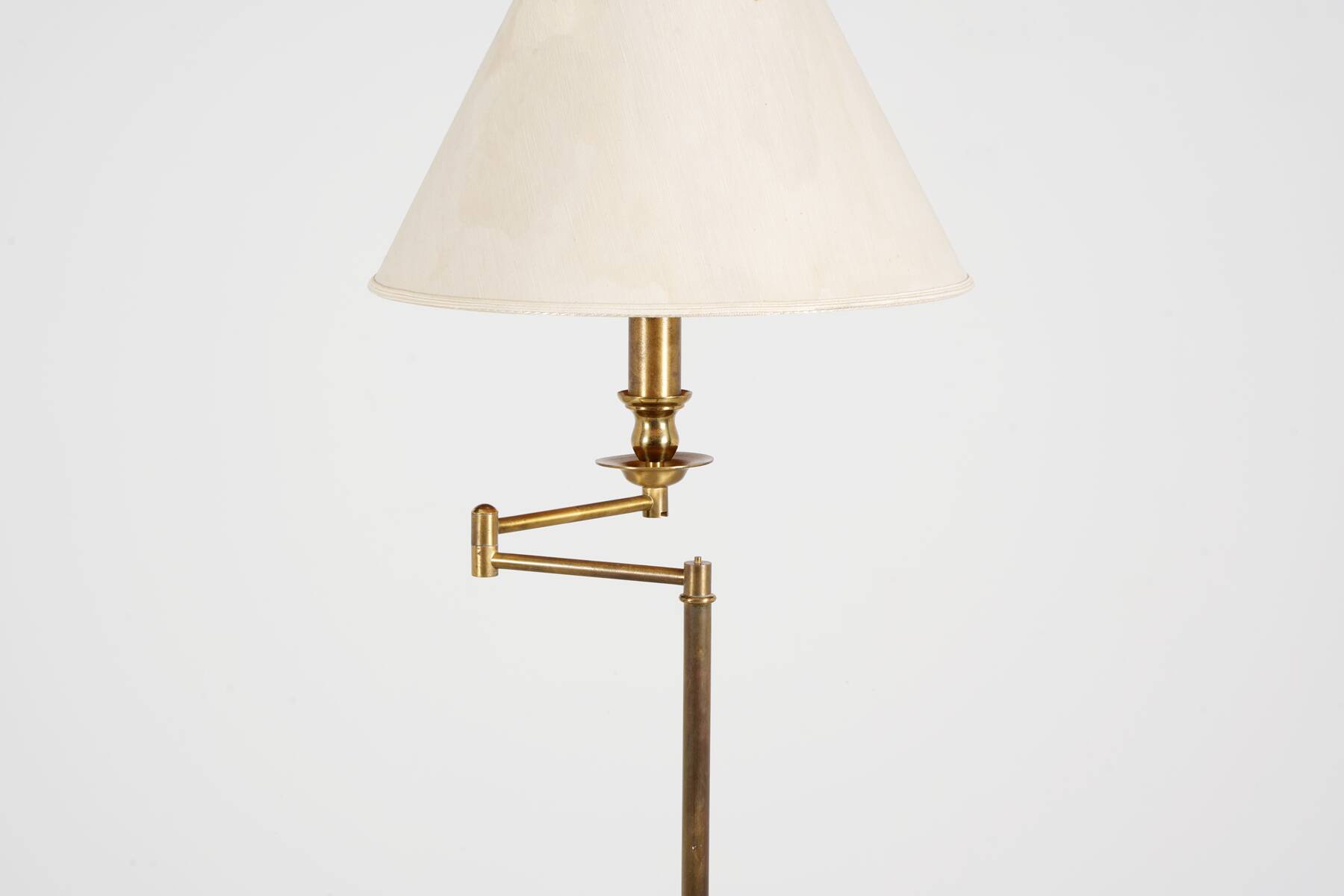 1980s patinated brass reading lamp