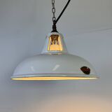Industrial White Enamel Factory Pendant Lamp from Thorlux, 1960s