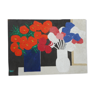 Painting stylized flowers