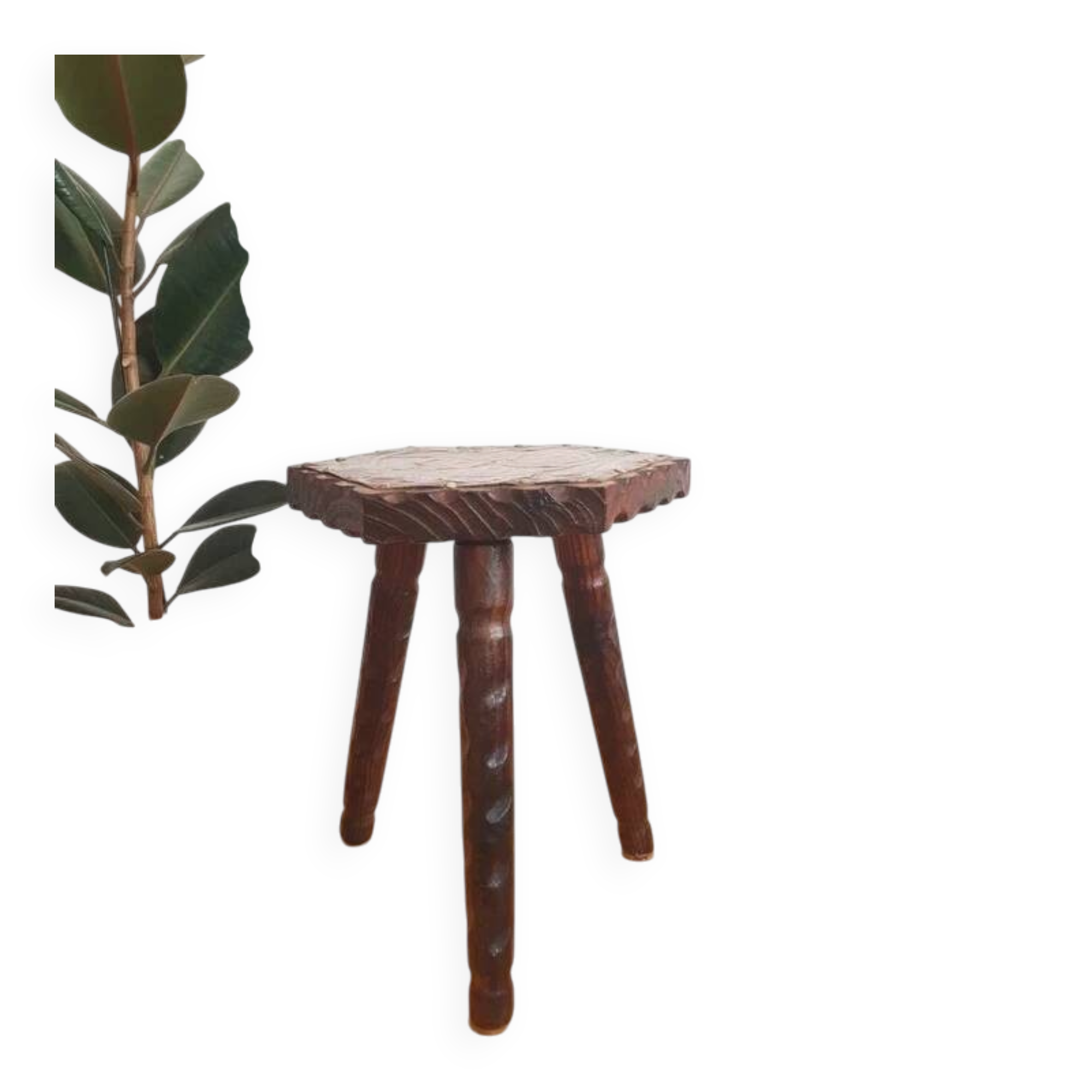 Vintage brutalist tripod stool