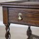 Oak Side Table in Dark Brown, 1930s