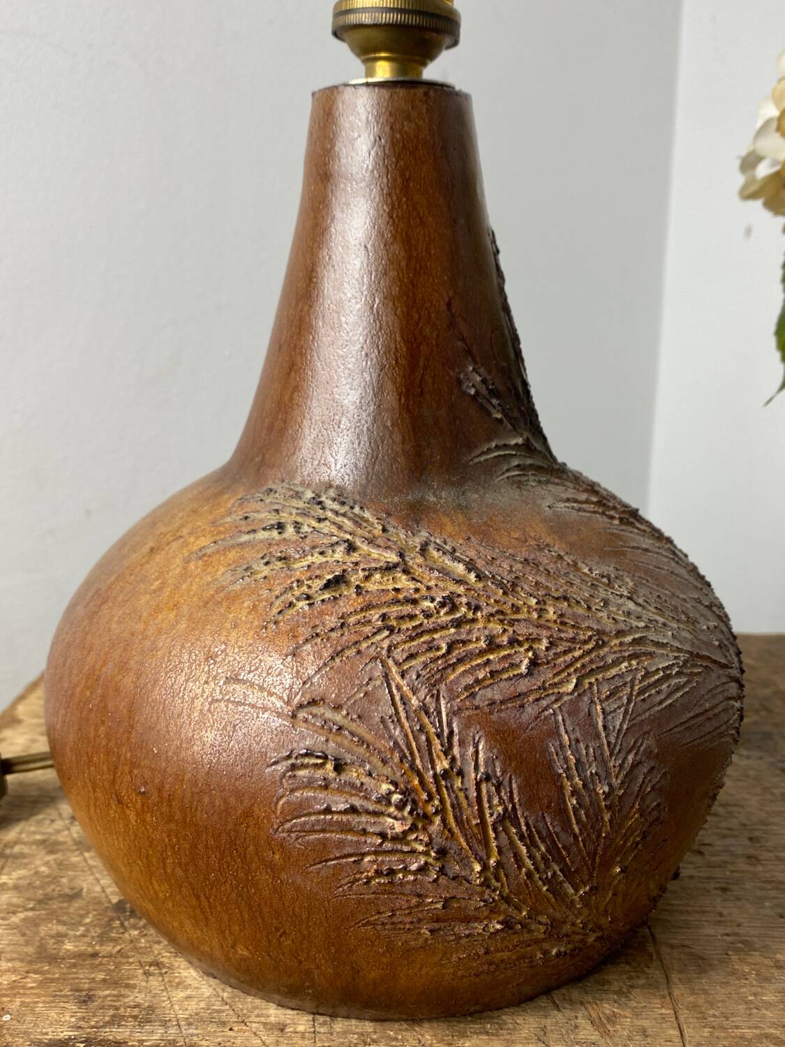 Vintage ceramic lamp base by Sesame Vallauris