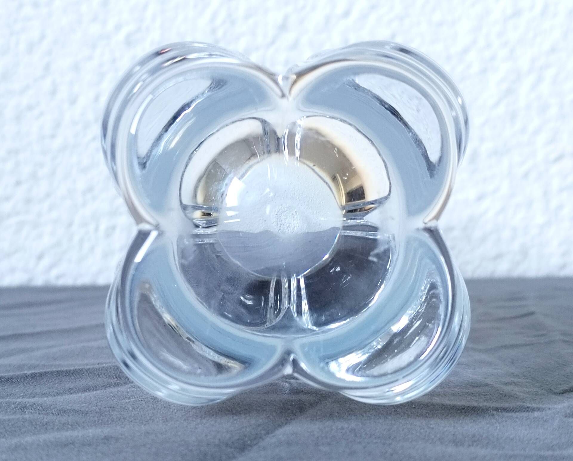 Vintage trumpet vase in crystal signed Daum France 21cm