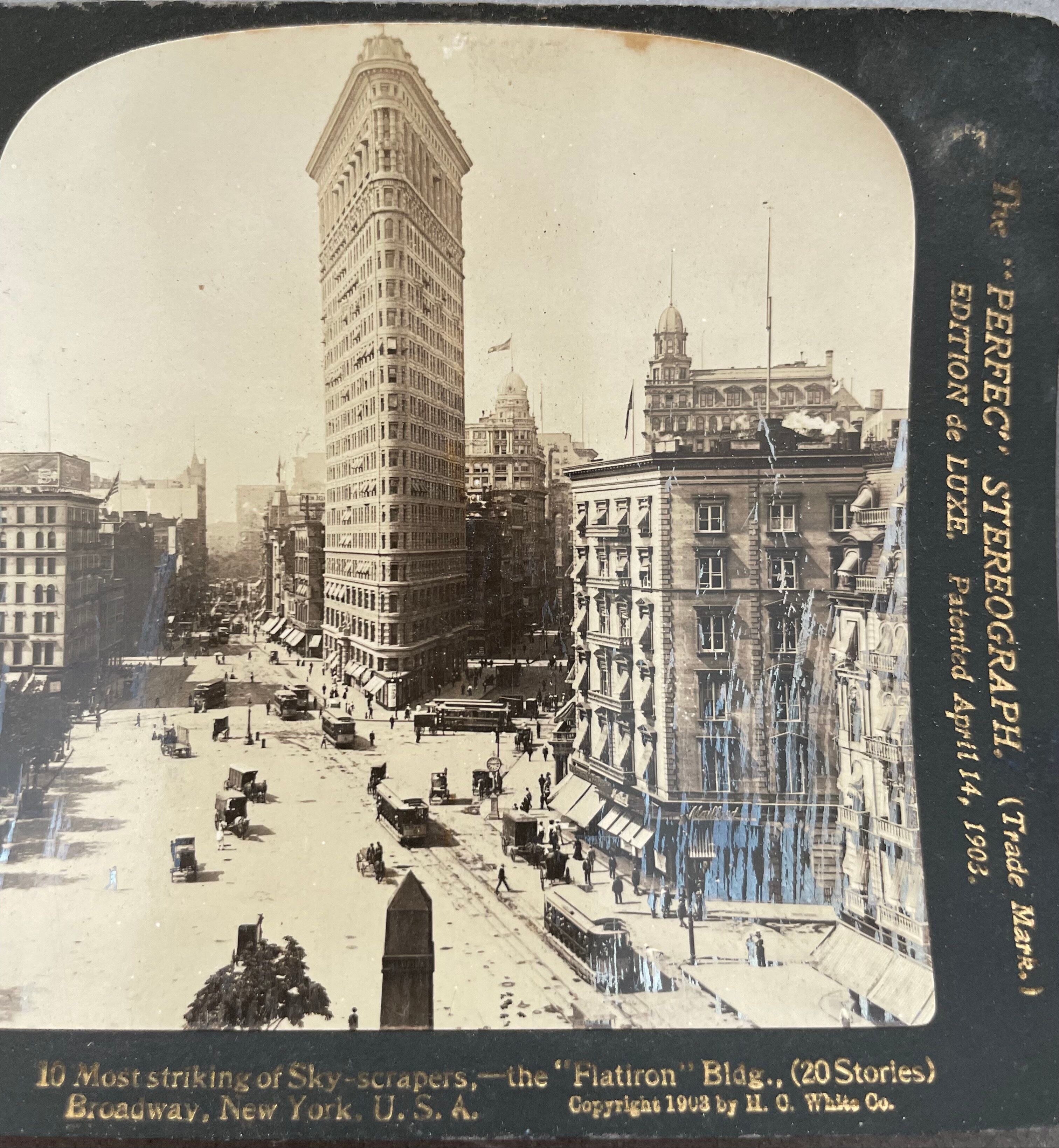 Old photography stereo, stereograph, luxury albumine 1903 New York, United States