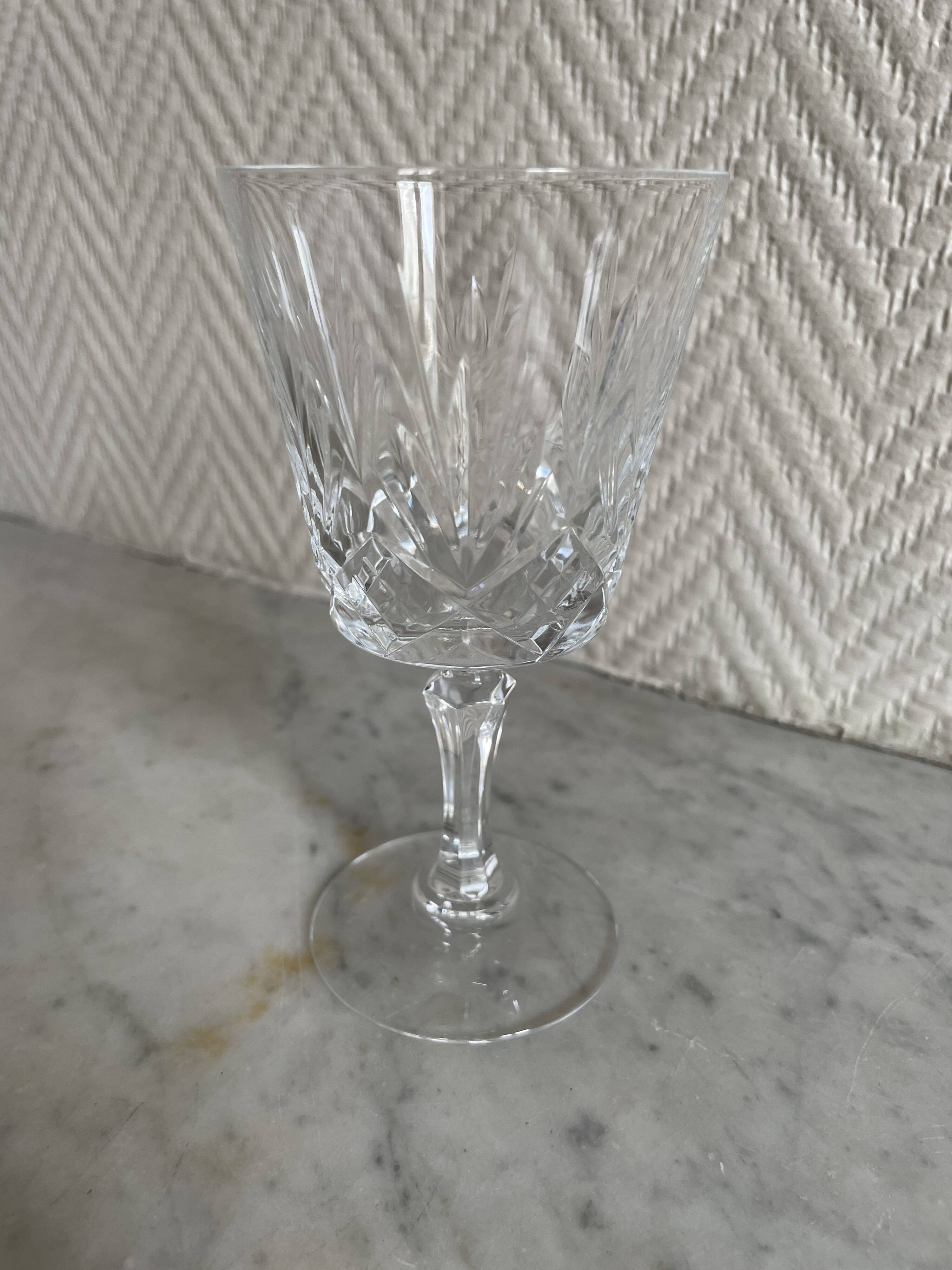 Saint Louis Camargue style palmette crystal stemmed glasses