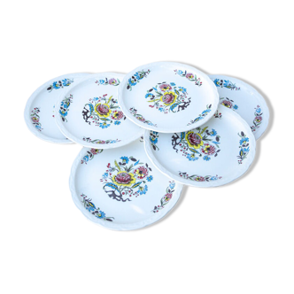 8 flat plates Digoin Sarreguemines model Cantaloup