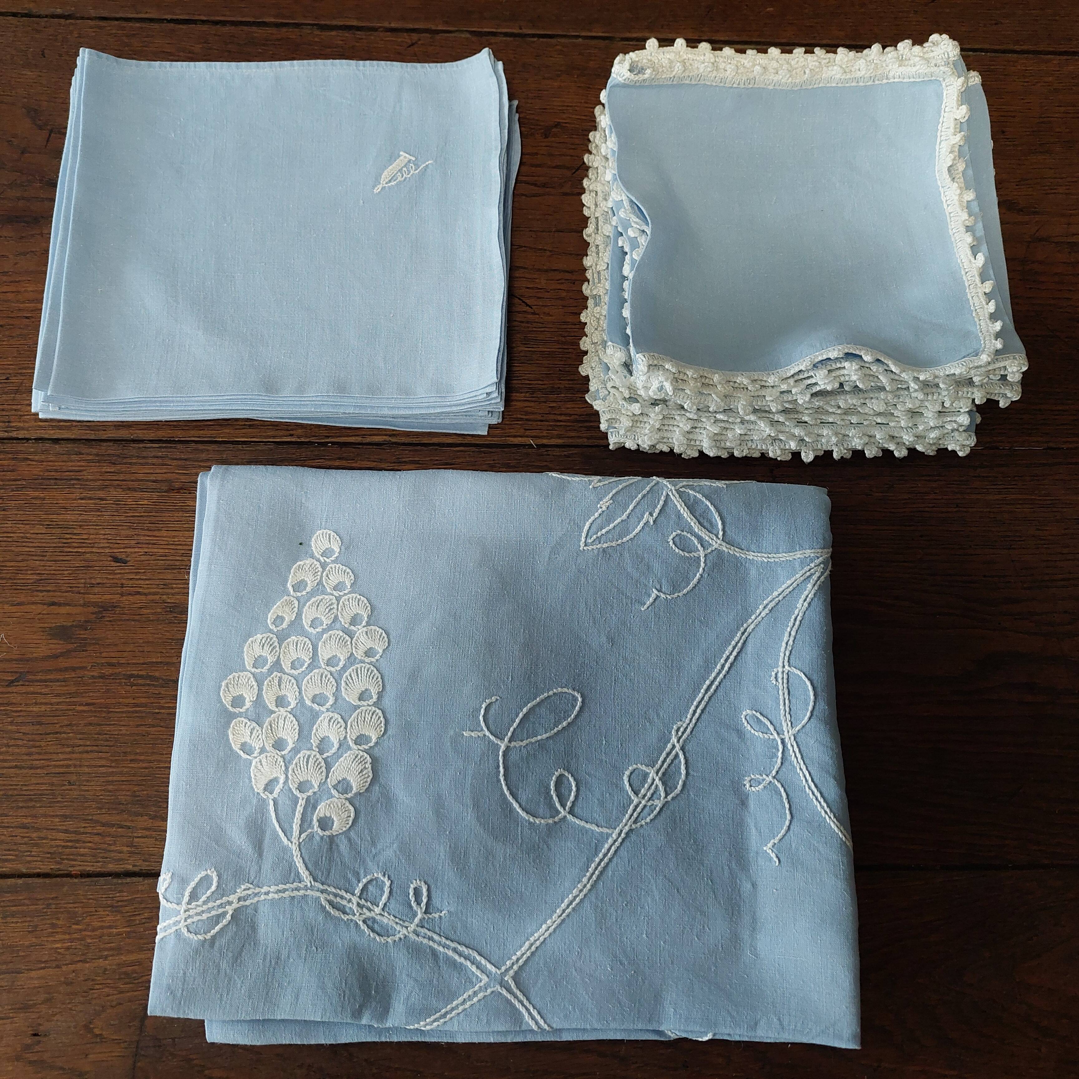 Table linen tablecloth eighteen napkins eighteen coasters