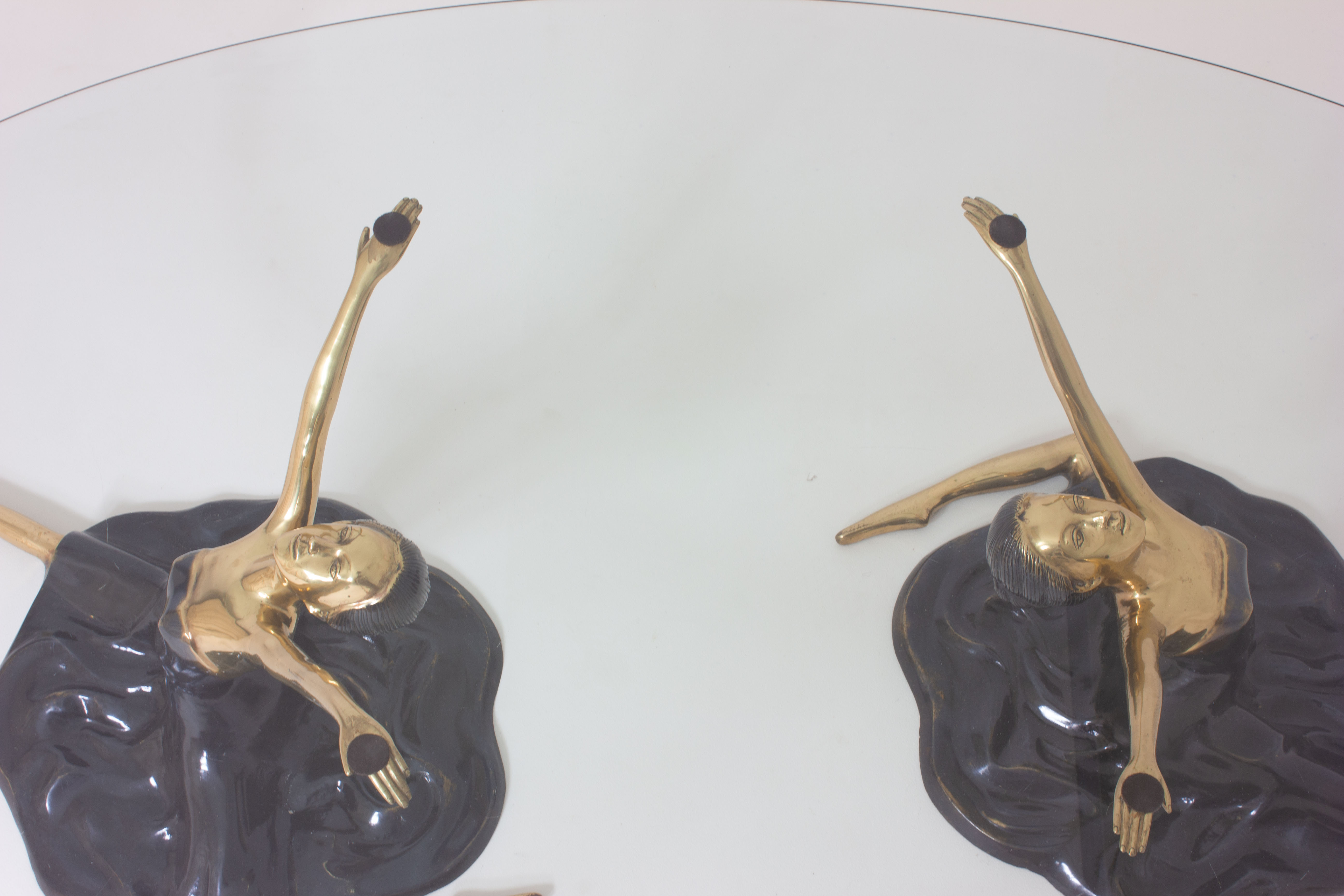 Brass French ballerina coffee table, France 1960s