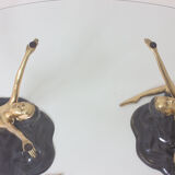 Brass French ballerina coffee table, France 1960s