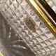 Jewelry box in cut crystal and brass