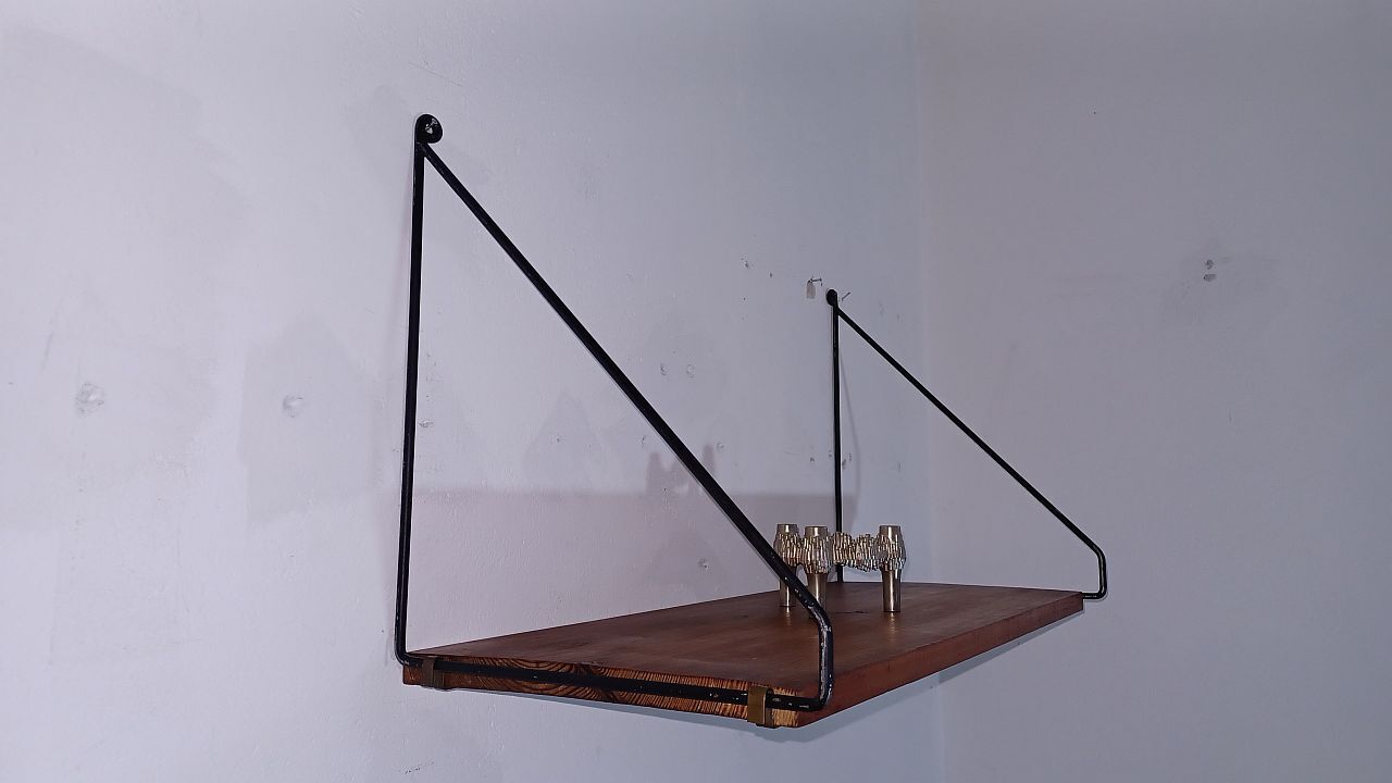 Wooden Wall Shelf, 1970s