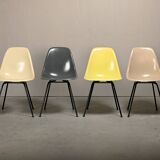 Ensemble de chaises d'appoint en fibre de verre Charles & Ray Eames DSX multicolores pour Herman Mi