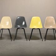 Ensemble de chaises d'appoint en fibre de verre Charles & Ray Eames DSX multicolores pour Herman Mi