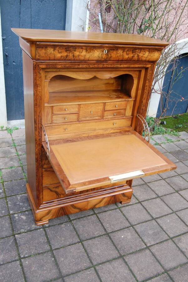 secrétaire bureau d époque louis philippe en noyer du 19e siécle